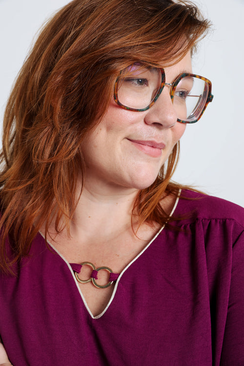 T-shirt avec lurex et bijou-Paprika-6