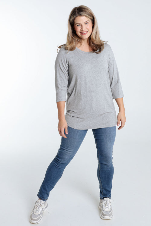 T-shirt basic uni en viscose-Paprika-9