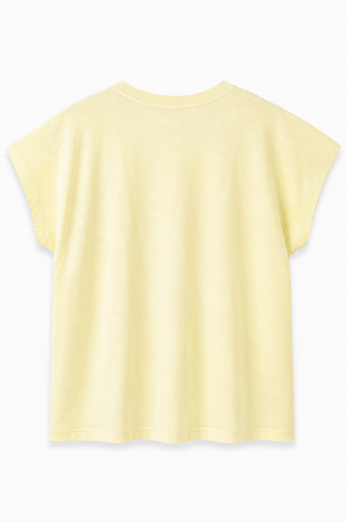T-shirt en coton uni texturé + coeur brodé-Paprika-3