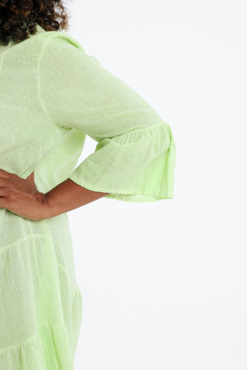 Robe tunique en gaze de coton unie-Paprika-5
