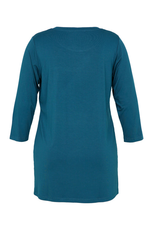 T-shirt basic uni en viscose-Paprika-11