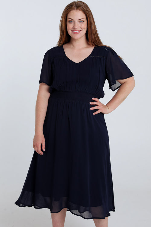 Robe longue en viscose unie-Paprika-1