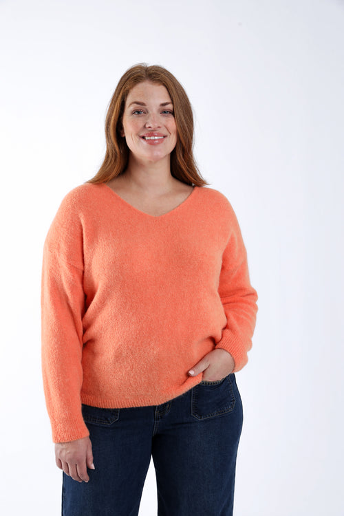 Pull avec alpaga uni-Paprika-5