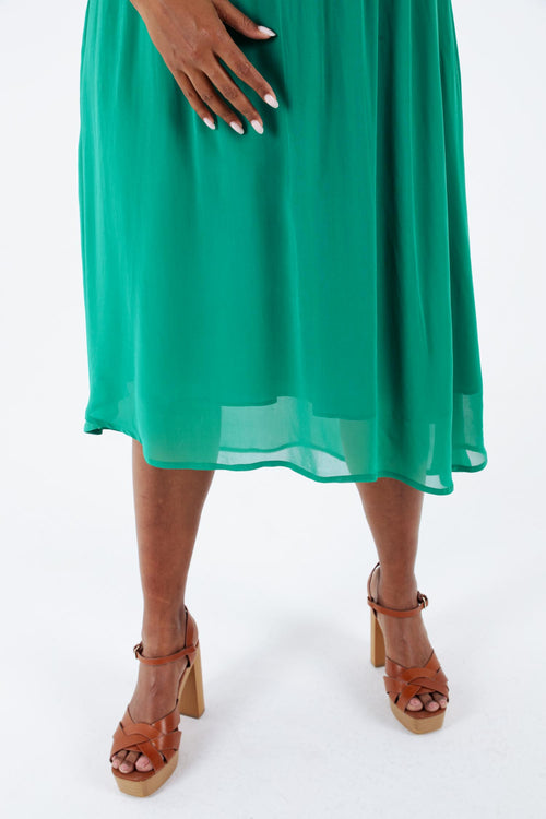 Robe longue en viscose unie-Paprika-5