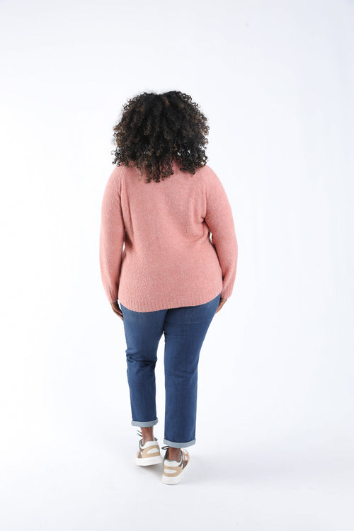 Pull maille bouclette uni-Paprika-1