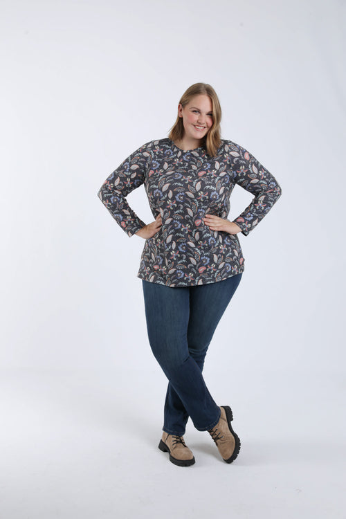 Tunique imprimé fleurs indiennes-Paprika-7