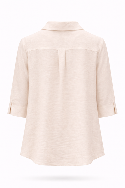 Chemisier en viscose uni-Paprika-1