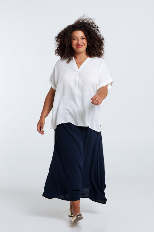 Blouse en viscose rayures lurex-Paprika-8