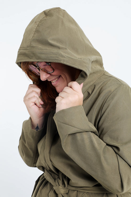 Trench zippé à capuche-Paprika-3