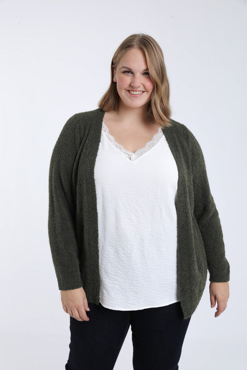 Gilet maille bouclette uni-Paprika-2