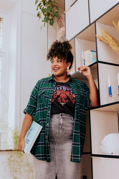 Chemise à carreaux en coton-Paprika-1