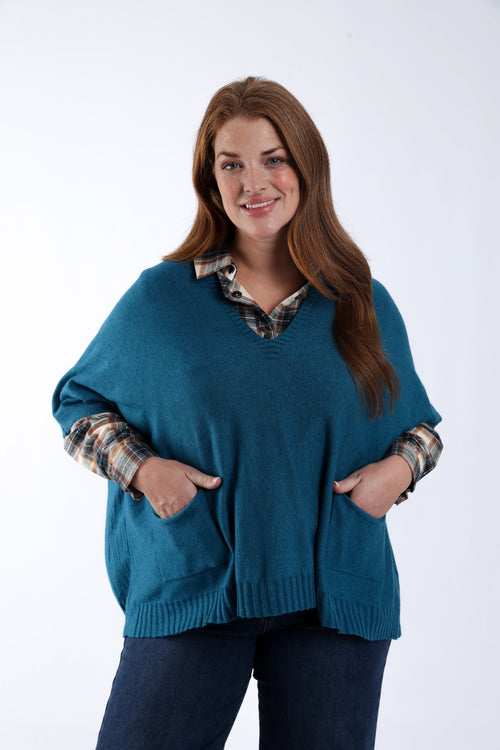 Pull court uni en viscose-Paprika-1