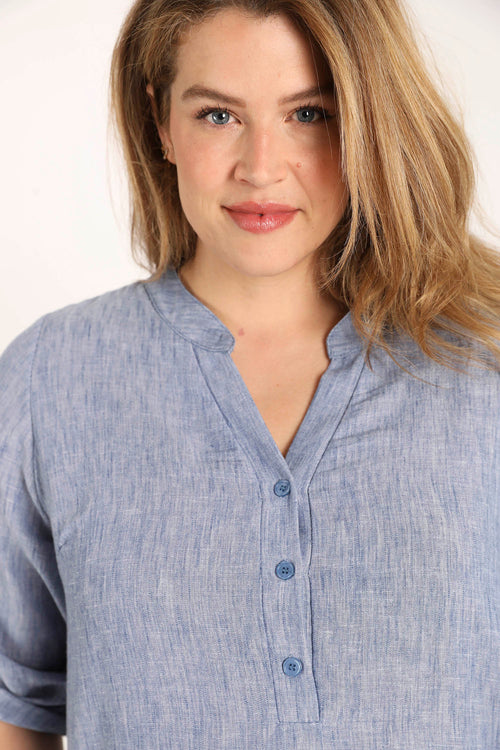 Blouse unie chinée-Paprika-2