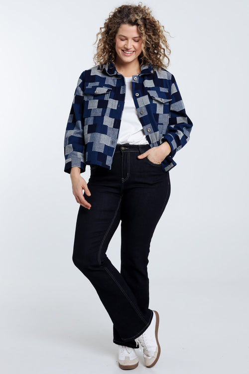 Veste en jeans dessin patch-Paprika-9