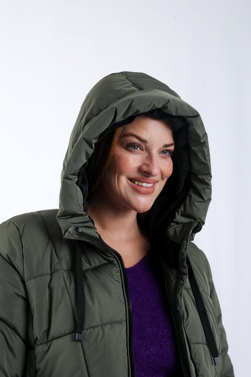 Doudoune longue unie-Paprika-8