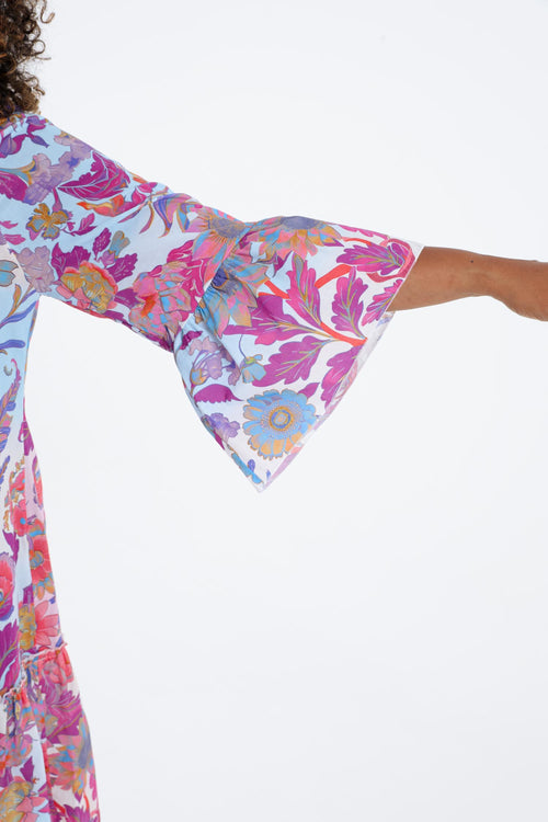 Robe tunique en coton imprimé floral-Paprika-4