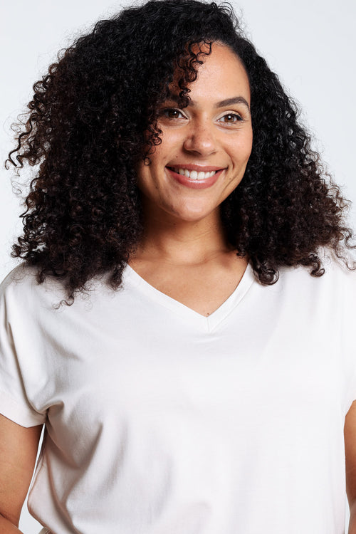 T-shirt uni en viscose-Paprika-3