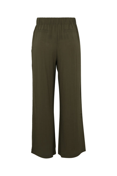 Pantalon large en viscose uni-Paprika-2
