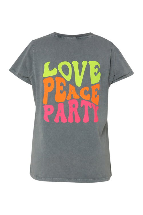 T-shirt en coton avec imprimé message fluo-Paprika-11