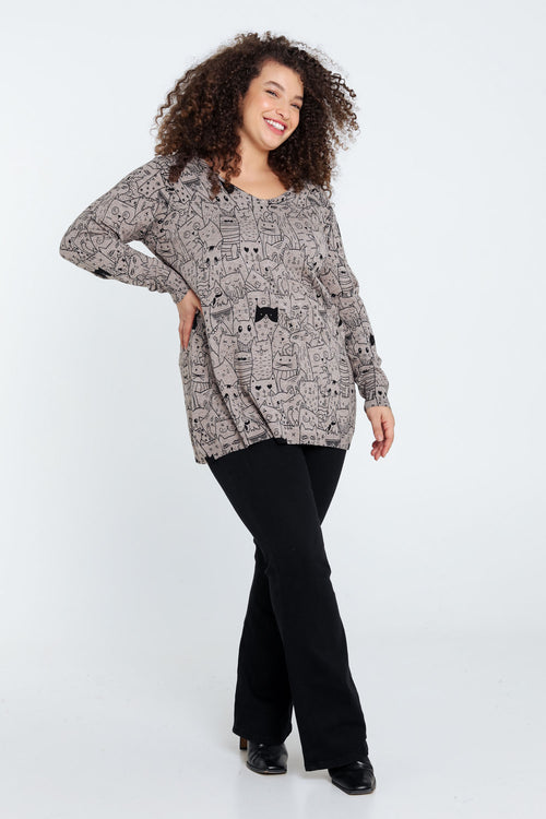 Pull imprimé chats-Paprika-9