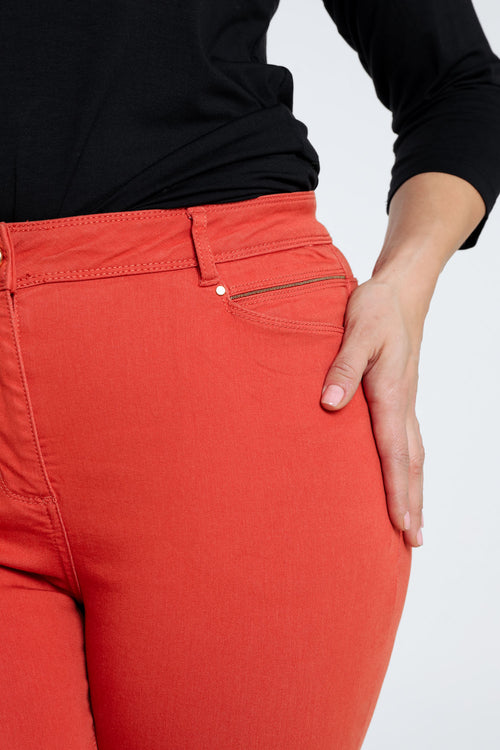 Pantalon Louise 7/8 en coton-Paprika-3