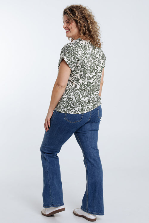 Blouse imprimé feuillage-Paprika-2