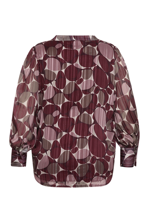 Blouse imprimé ronds avec foil-Paprika-7