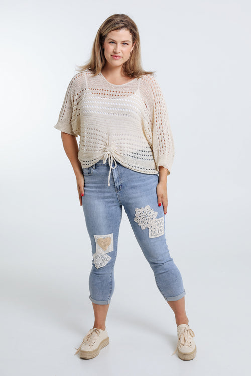 Pull filet rayé en viscose-Paprika-9