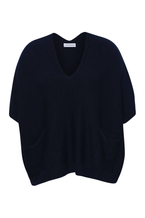 Pull court uni en viscose-Paprika-8