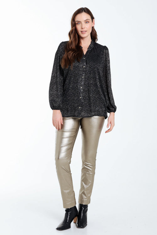 Blouse imprimé pois avec foil-Paprika-7