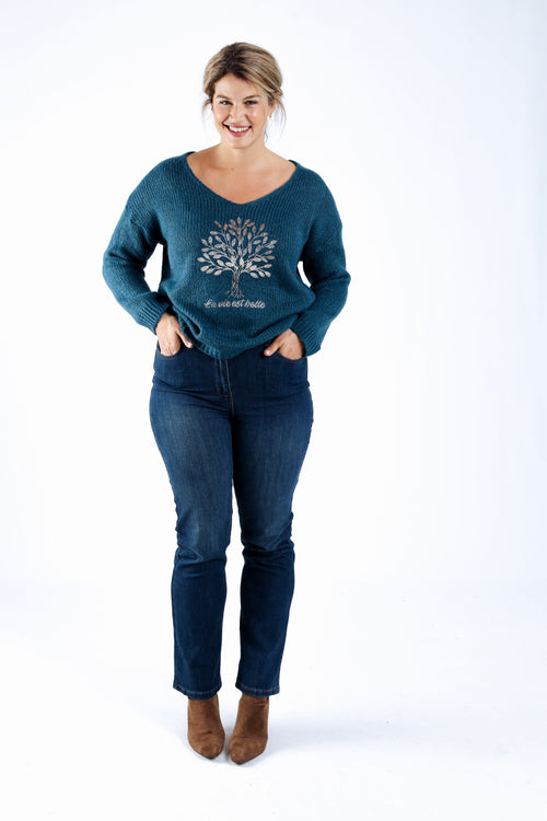 Pull imprimé arbre de vie-Paprika-6