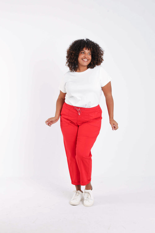 Chino en coton uni 7/8-Paprika-9