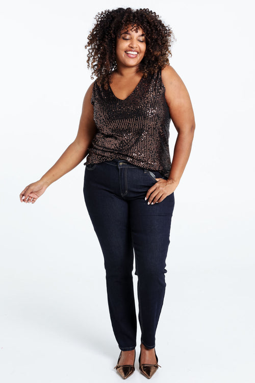 Top sans manches à paillettes-Paprika-7