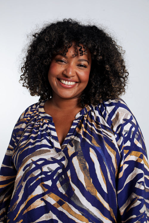 Blouse Raglan zèbre en viscose-Paprika-4