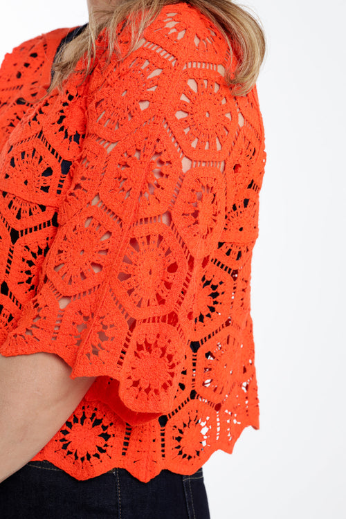 Pull en crochet uni-Paprika-6