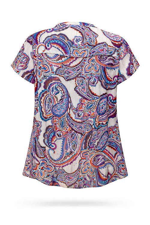 Blouse en viscose imprimé cachemire-Paprika-9