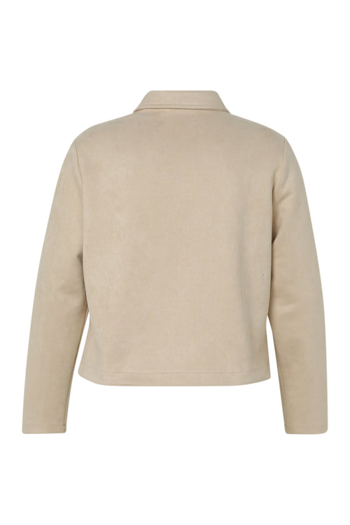 Veste en suédine unie-Paprika-11