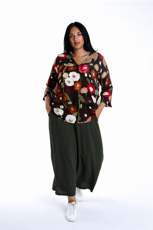 Blouse en viscose imprimé coquelicots-Paprika-6