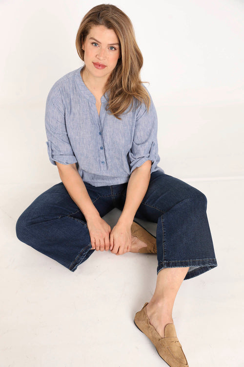 Blouse unie chinée-Paprika-6