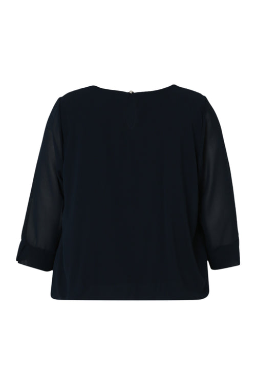 Blouse unie avec bijoux-Paprika-11
