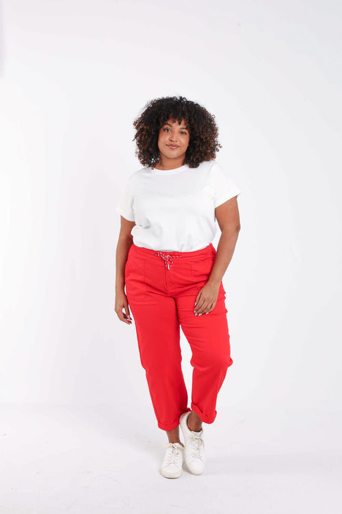 Chino en coton uni 7/8-Paprika-7