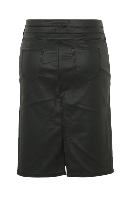 Jupe crayon enduite en viscose-Paprika-11