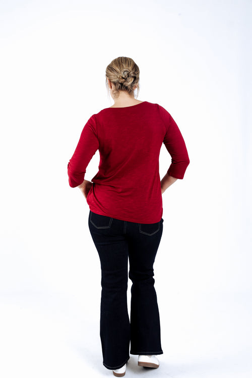 T-shirt en coton uni Enjoy-Paprika-2