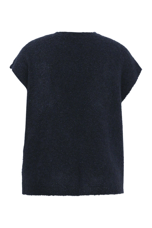 Gilet sans manches maille bouclette uni-Paprika-1