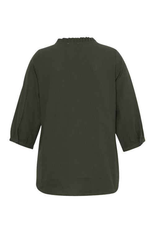 Blouse en coton unie-Paprika-9