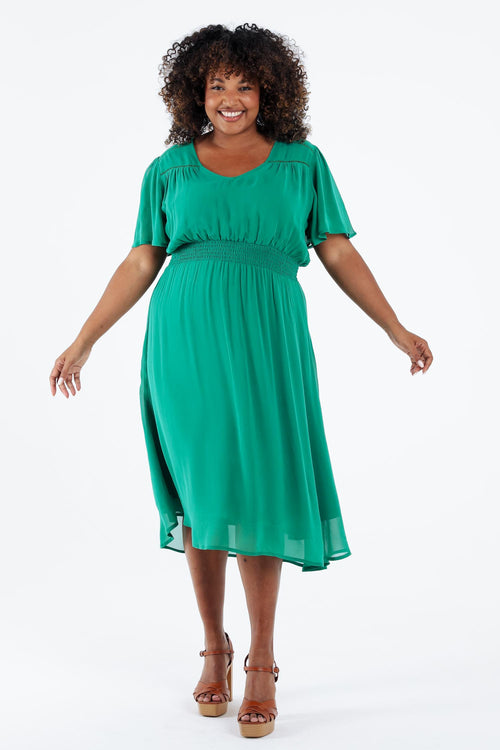 Robe longue en viscose unie-Paprika-7
