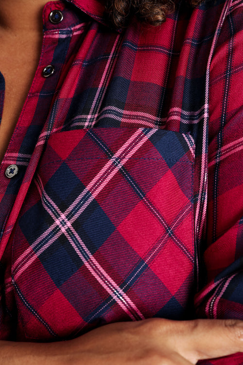 Chemise à carreaux en viscose-Paprika-6