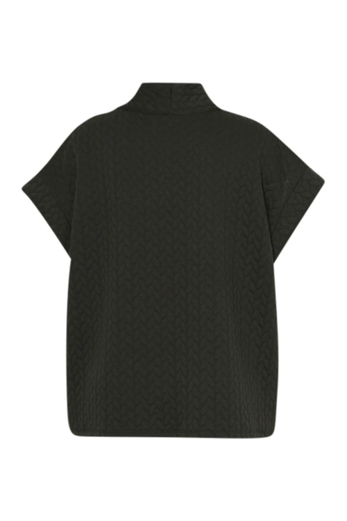 Veste sans manches unie détail tressé-Paprika-12
