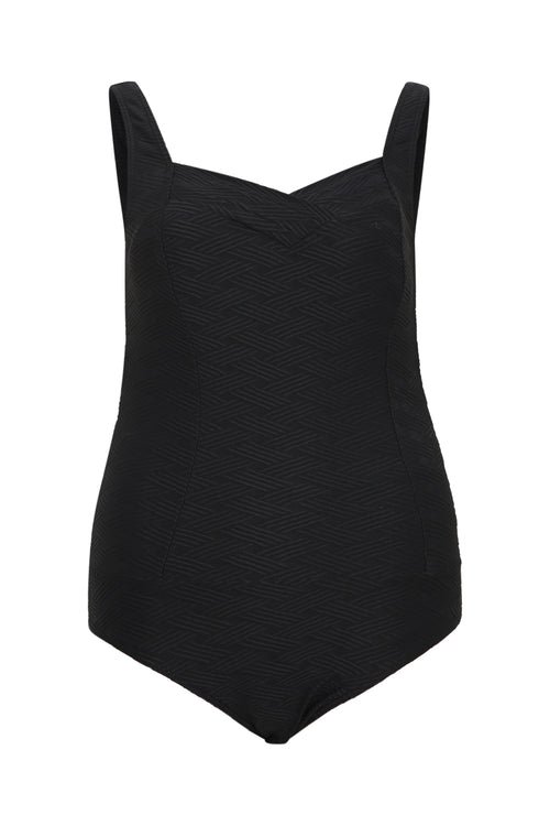 Maillot de bain maille relief dessin graphique ton sur ton-Paprika-10