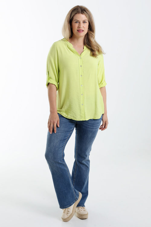 Blouse en viscose uni-Paprika-8
